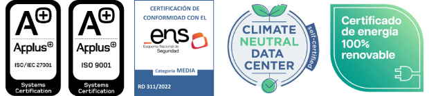Certificaciones ISO 27001, ISO 9001 y ENS Grado Medio del Datacenter de Mast en Barcelona, que garantizan seguridad, calidad y continuidad de negocio.